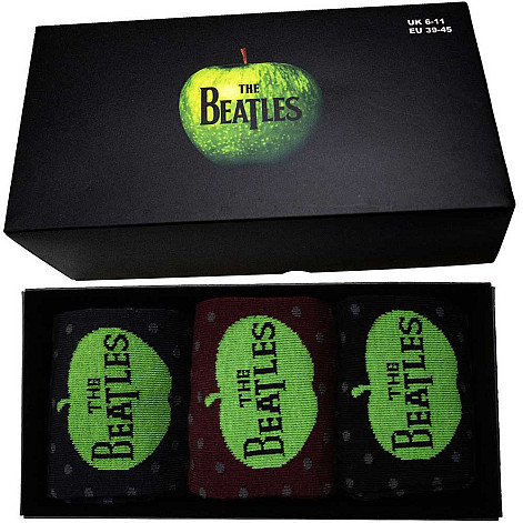 The Beatles set ponožek 3 páry, Apple & Spots Multicol, uni - velikost 6 až 11 (39 až 45)