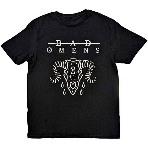 Bad Omens tričko, Ram Skull Black, pánské