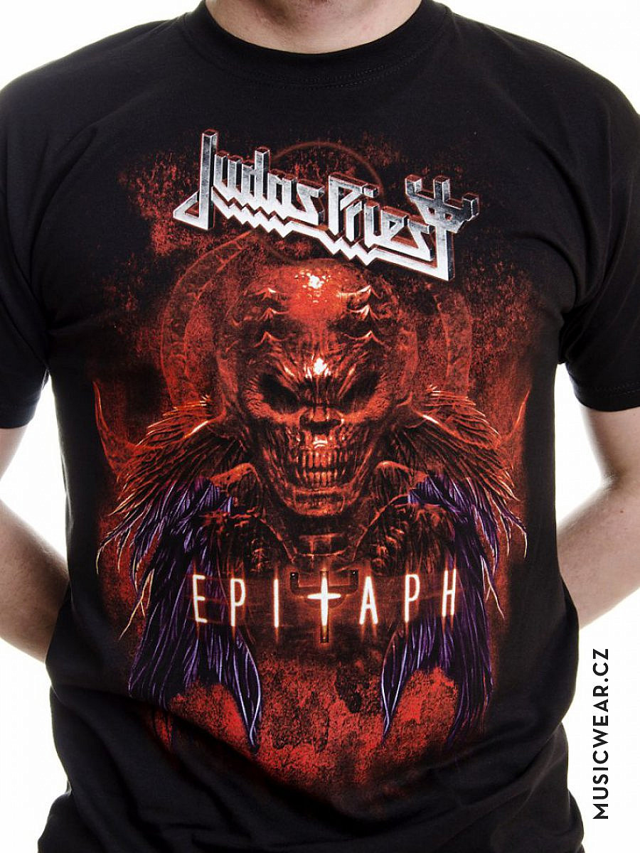 Judas Priest tričko, Epitaph Red Horns, pánské, velikost S