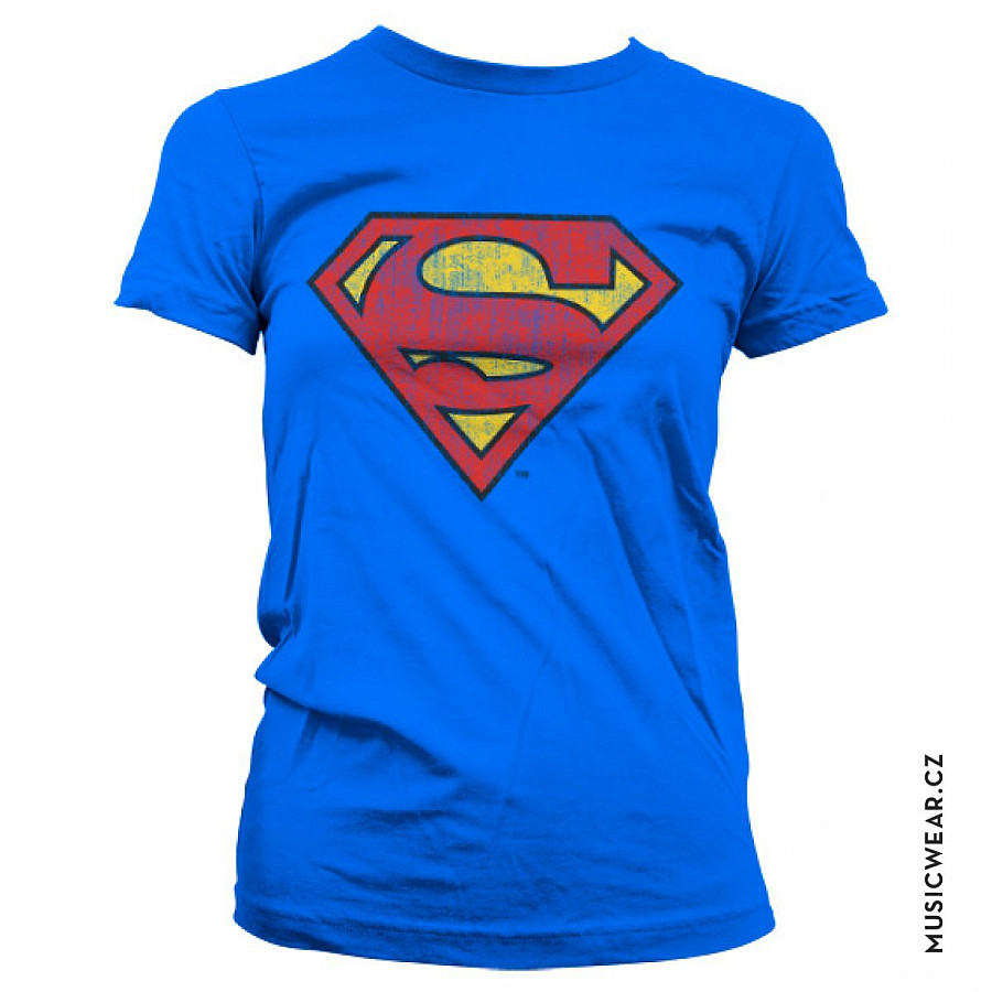 Superman tričko, Washed Shield Girly, dámské, velikost XL