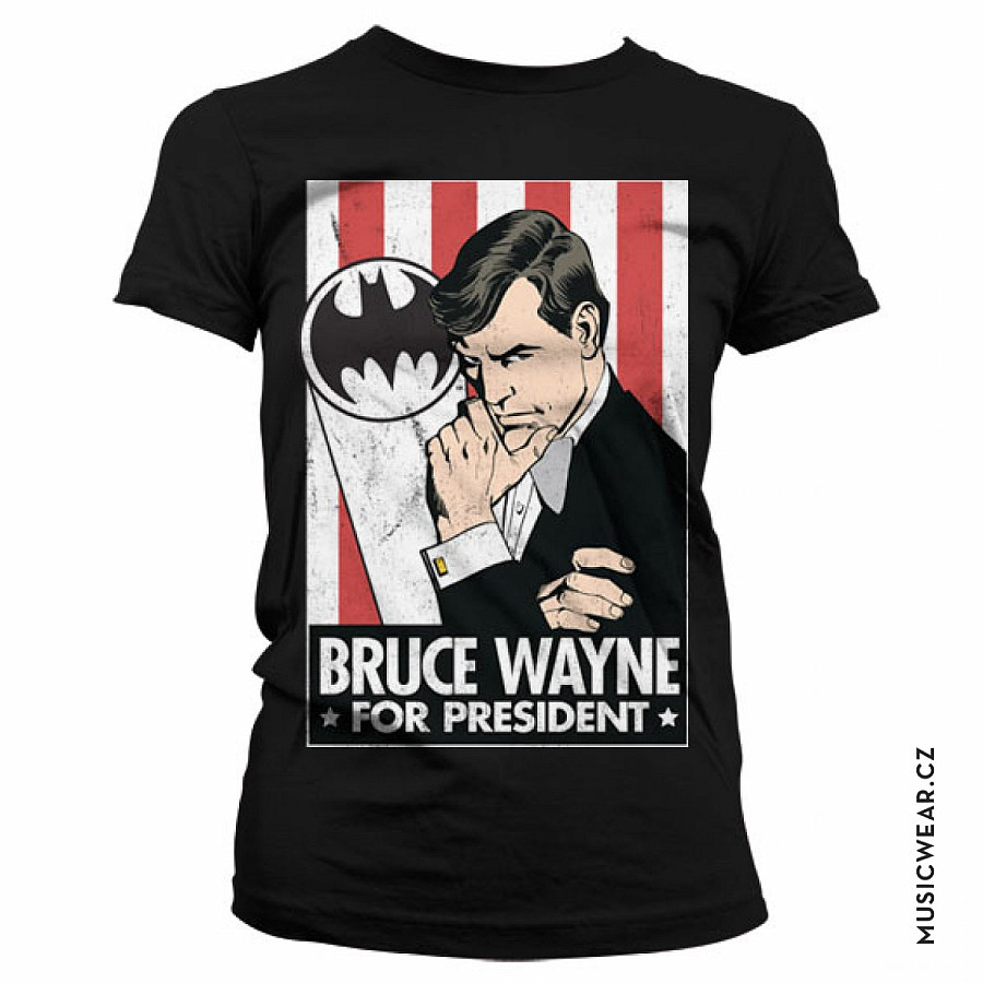 Batman tričko, Bruce Wayne For President Girly, dámské, velikost S