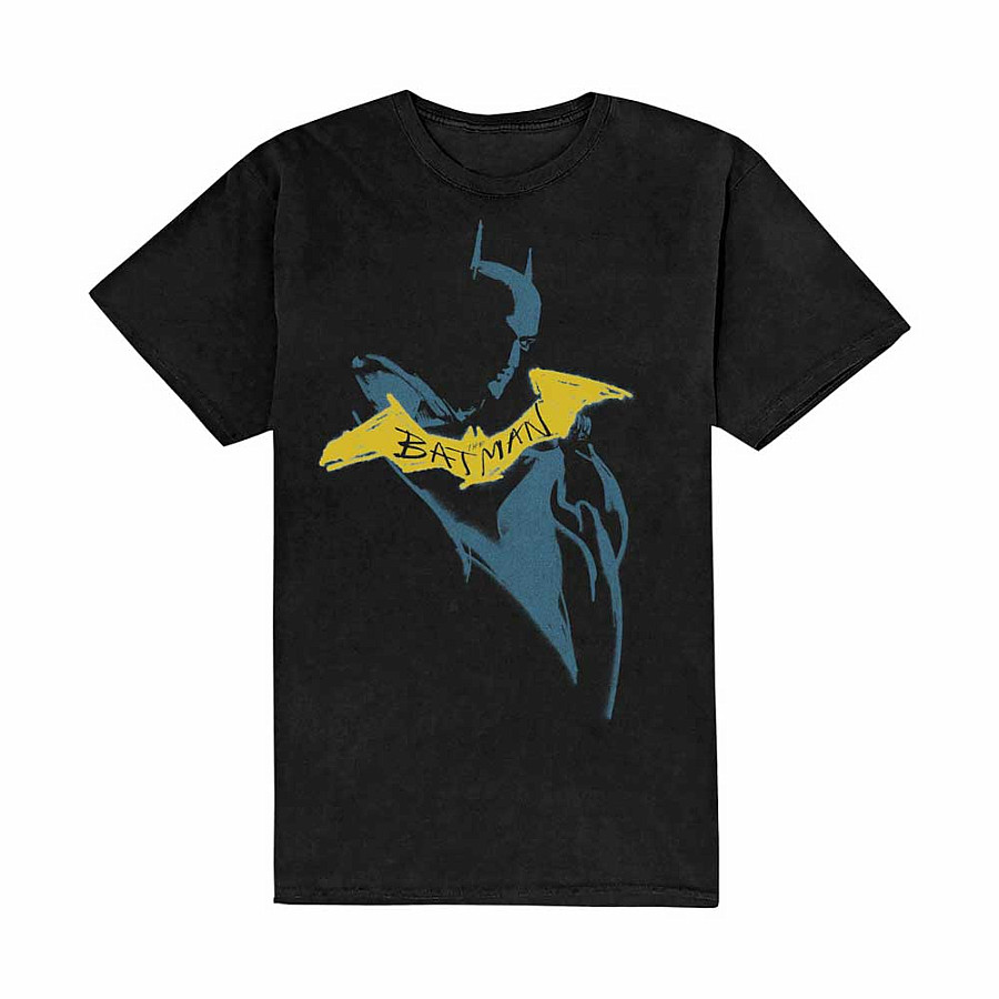 Batman tričko, The Batman Yellow Sketch Black, pánské, velikost XXL
