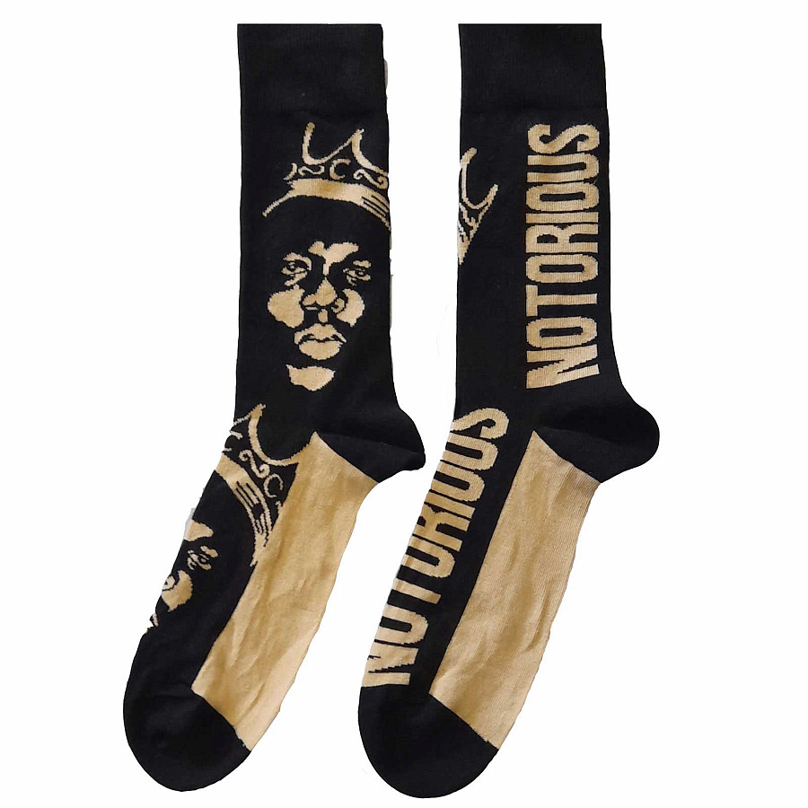 Notorious B.I.G. ponožky, Gold Crown Black &amp; Gold, unisex - velikost 7 až 11 (41 až 45)