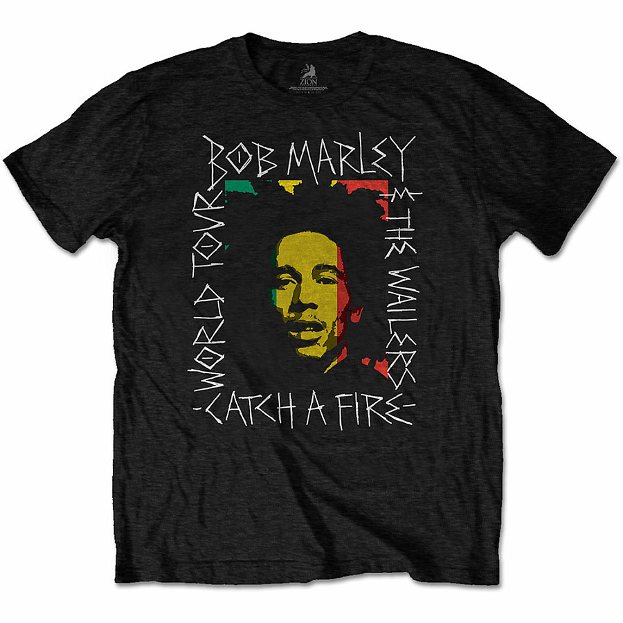 Bob Marley tričko, Rasta Scratch Black, pánské, velikost XL