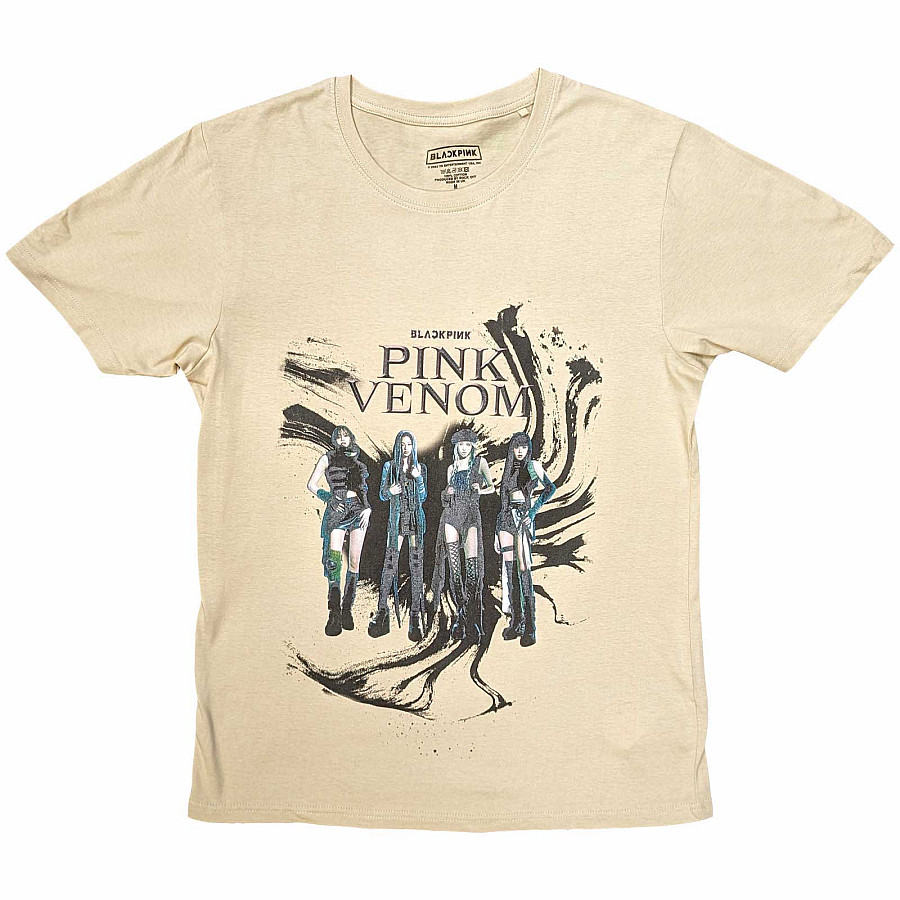 BlackPink tričko, Pink Venom Oil Stroke Sand, pánské, velikost S