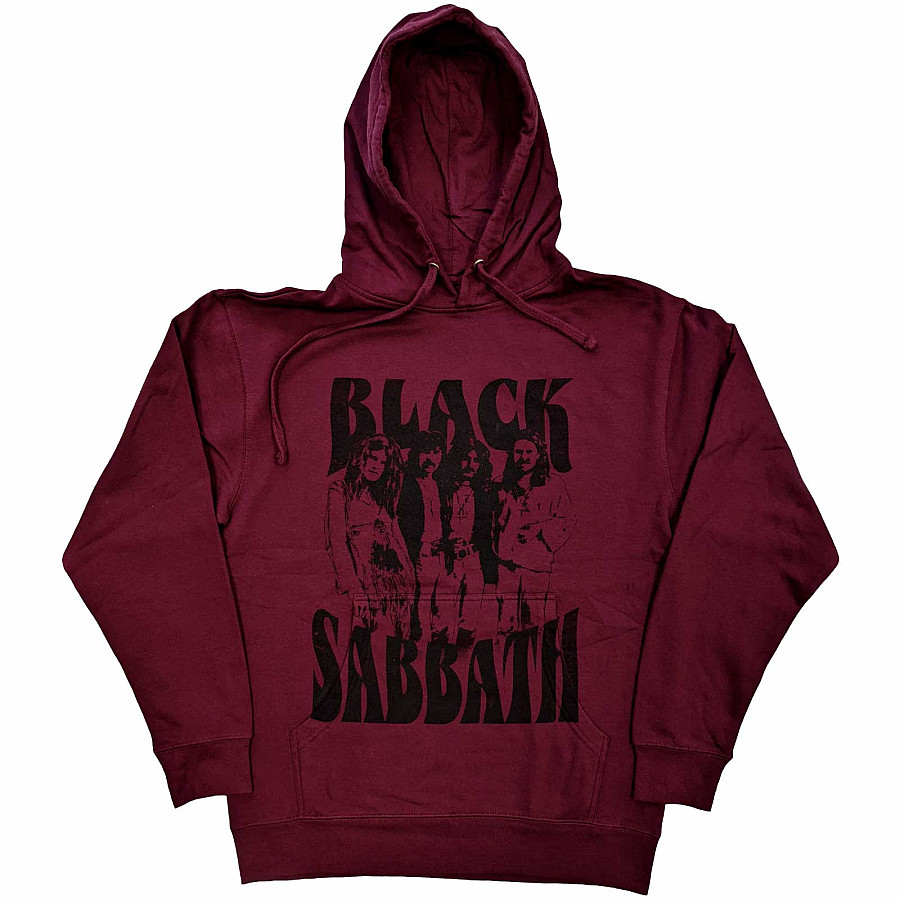 Black Sabbath mikina, Band and Logo Maroon Red, pánská, velikost M