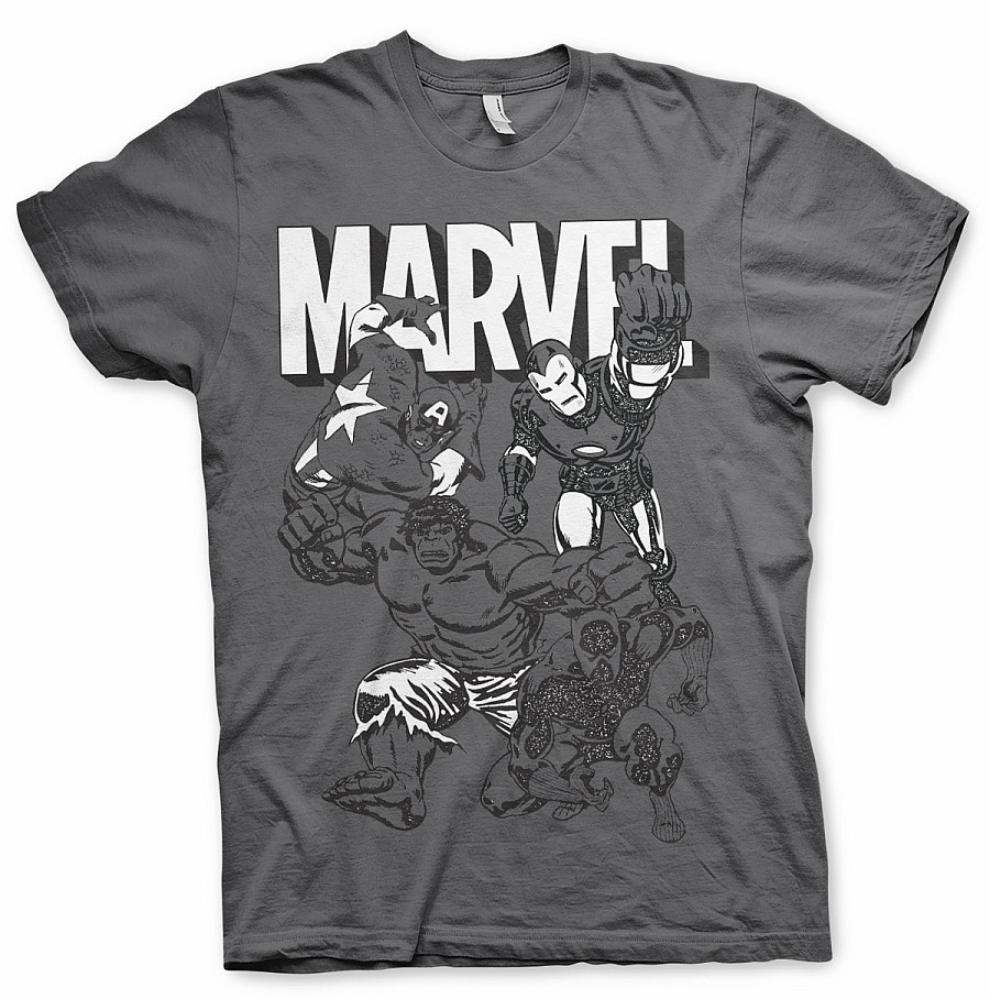 Marvel Comics tričko, Marvel Characters Dark Grey, pánské, velikost M
