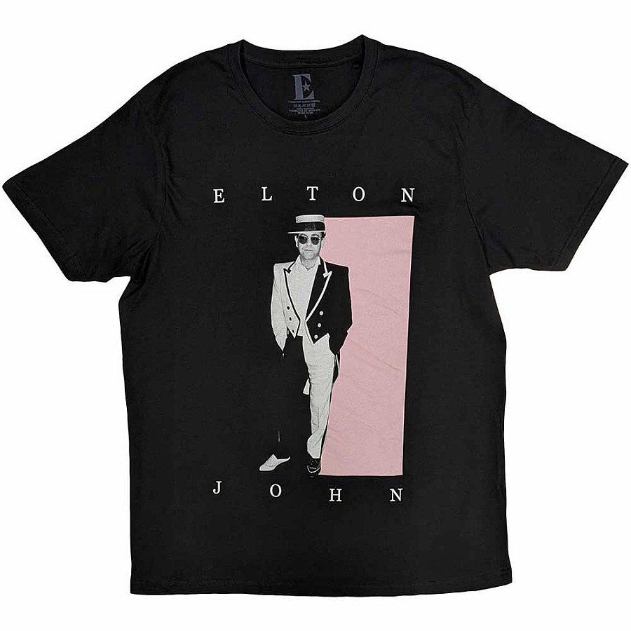 Elton John tričko, Tux Photo Black, pánské, velikost S