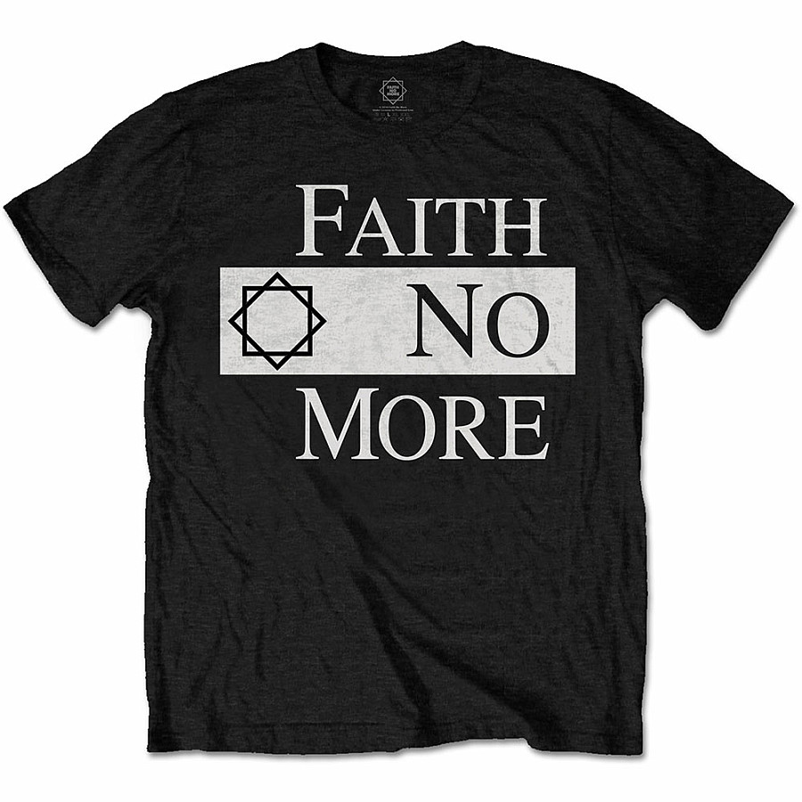 Faith No More tričko, Classic New Logo Star White on Black, pánské, velikost L