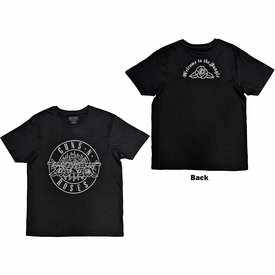 Guns N Roses tričko, Classic Bullet Mono BP Black, pánské, velikost XL