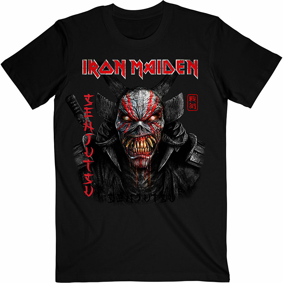 Iron Maiden tričko, Senjutsu Black Cover Vertical Logo Black, pánské, velikost XL