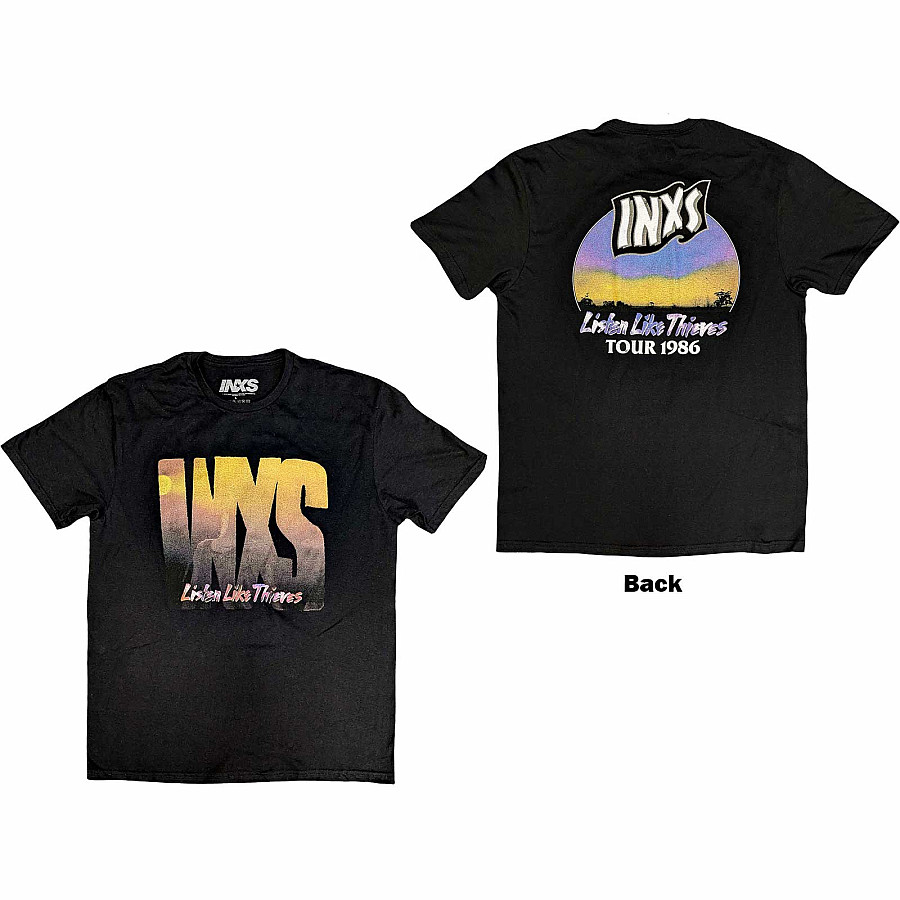 INXS tričko, Listen Like Thieves Tour BP Black, pánské, velikost XL