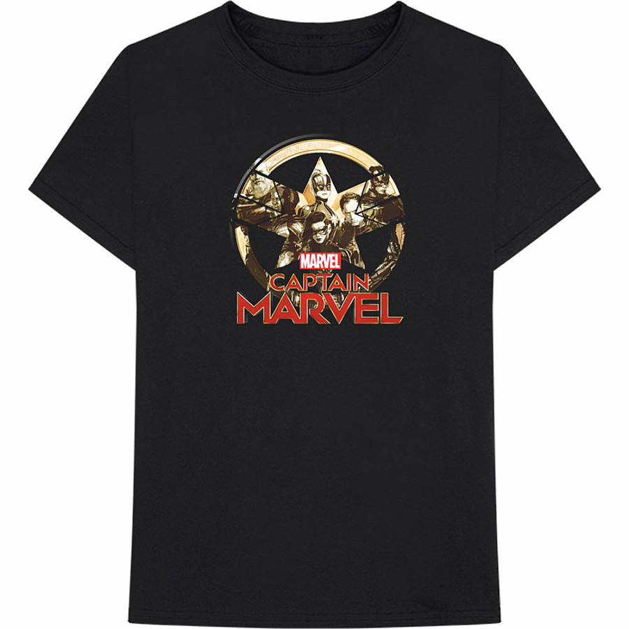 Marvel Comics tričko, Captain Marvel Star Logo, pánské, velikost M