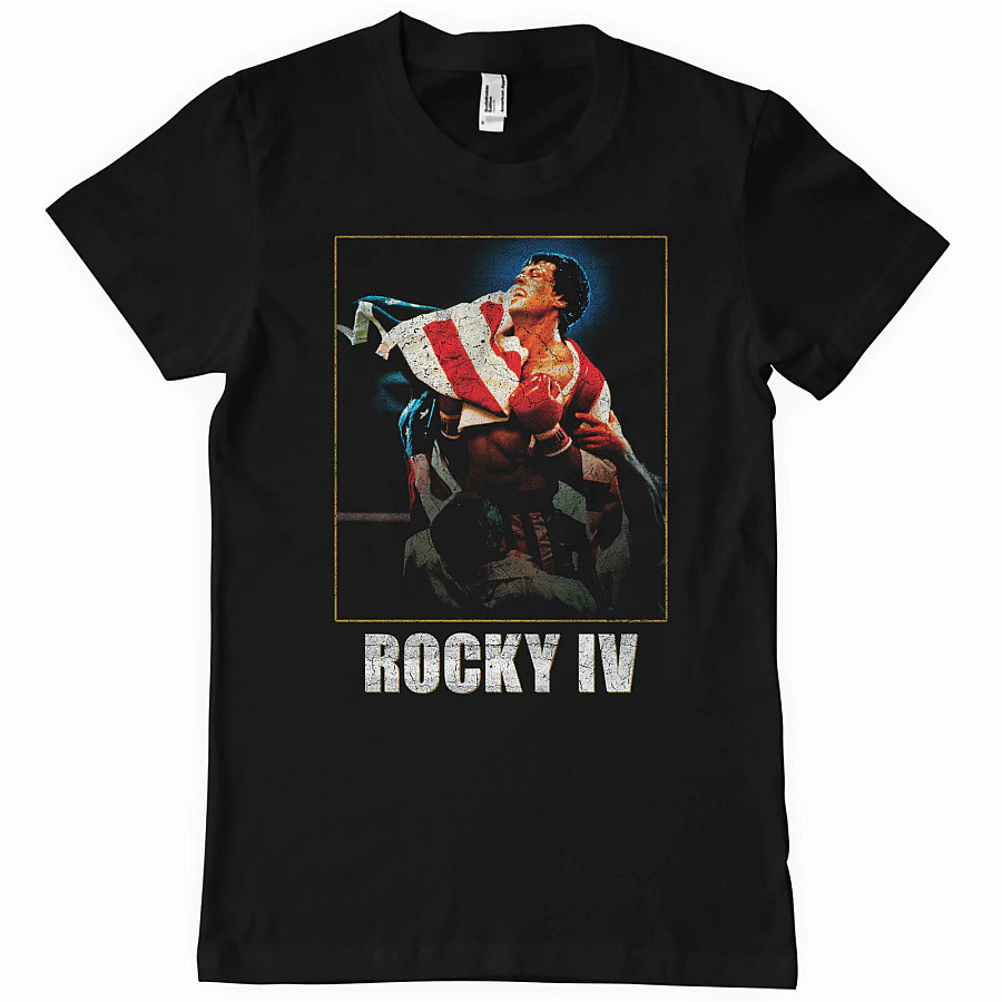 Rocky tričko, Rocky IV Washed Cover Black, pánské, velikost M