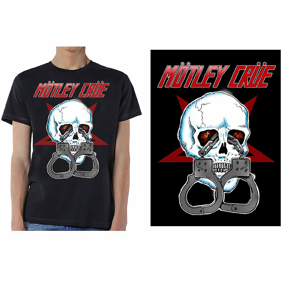 Motley Crue tričko, Skull Cuffs 2, pánské, velikost L