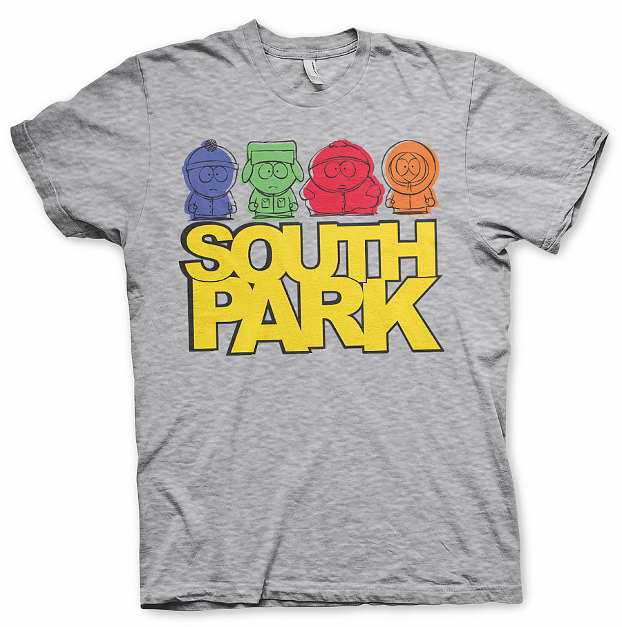 South Park tričko, Sketched Heather Grey, pánské, velikost M