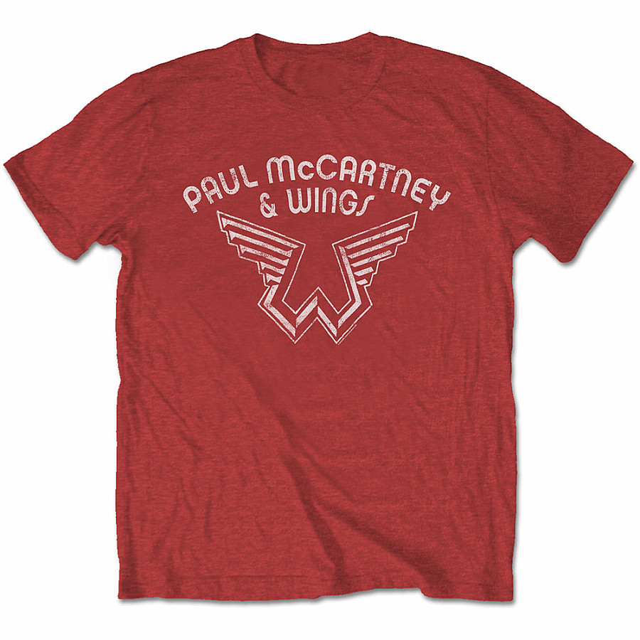 The Beatles tričko, Paul McCartney Wings Logo Red, pánské, velikost S
