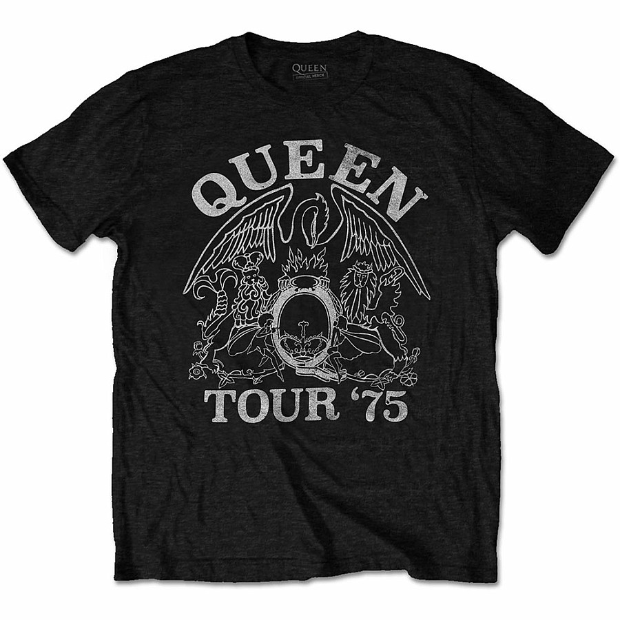 Queen tričko, Tour &#039;75 Eco-Tee Black, pánské, velikost XXL