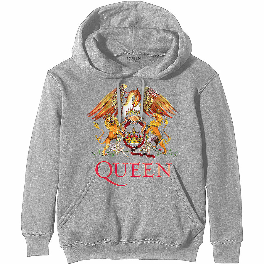 Queen mikina, Classic Crest Grey, pánská, velikost L