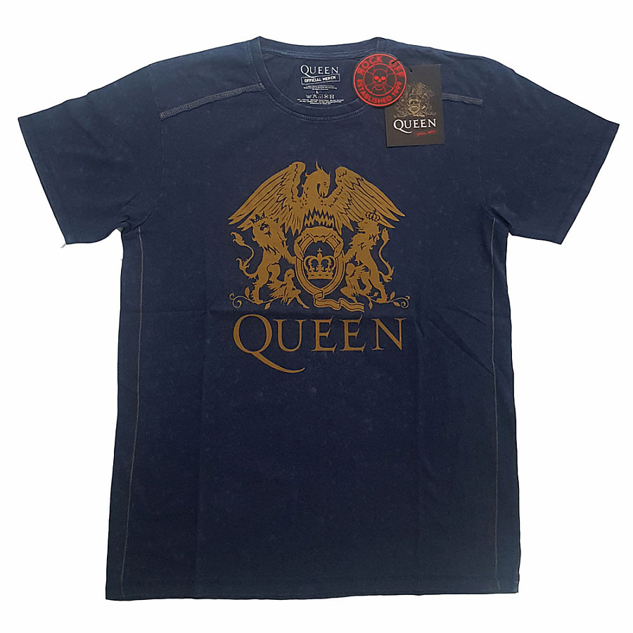 Queen tričko, Classic Crest Snow Wash Navy, pánské, velikost L