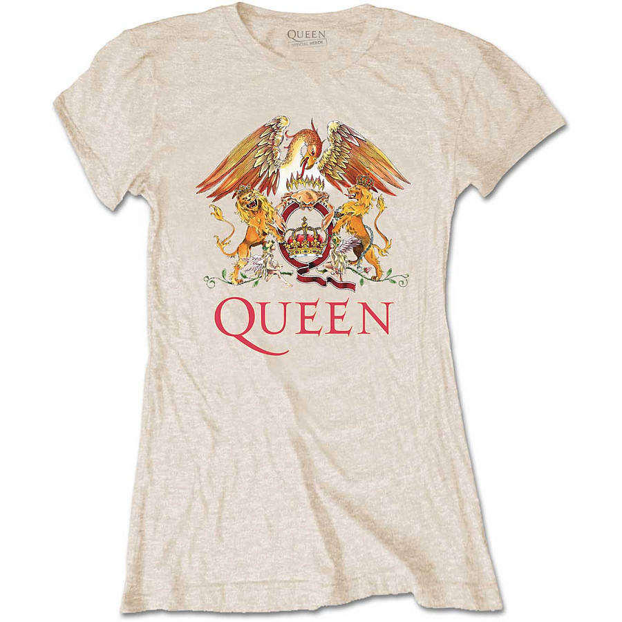 Queen tričko, Classic Crest Sand Girly, dámské, velikost L