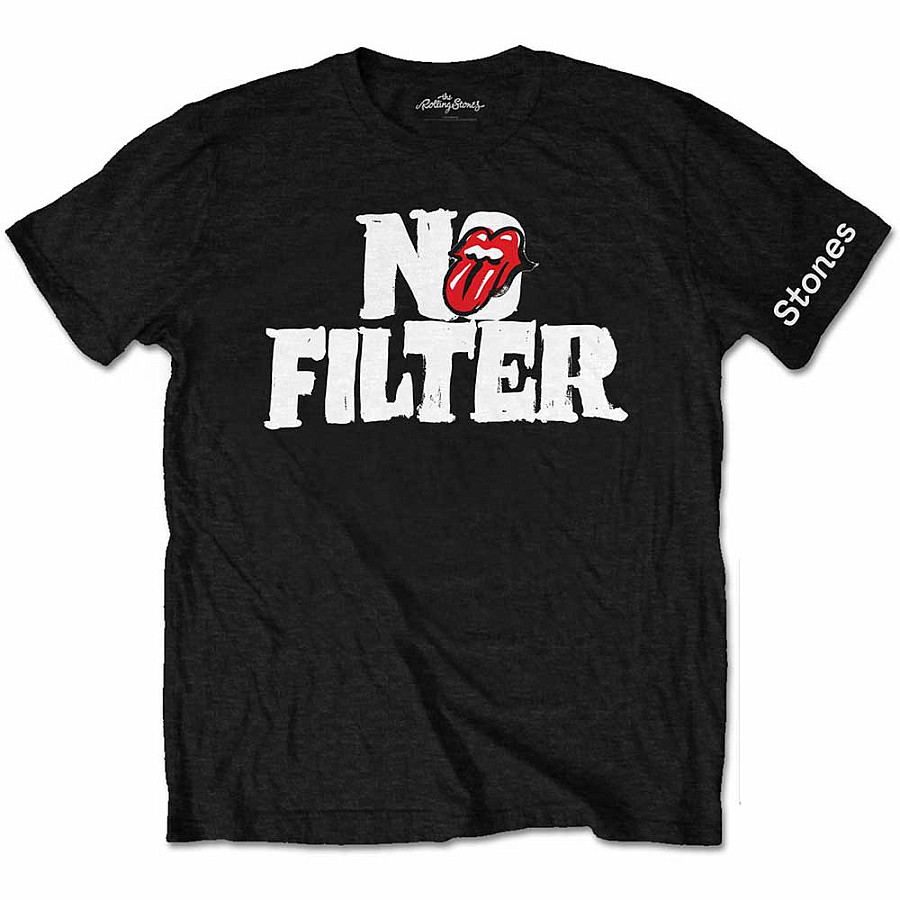 Rolling Stones tričko, No Filter Header Logo Black, pánské, velikost XL