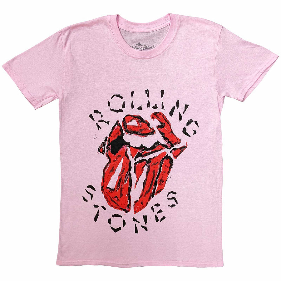 Rolling Stones tričko, Hackney Diamonds Painted Tongue Pink, pánské, velikost L