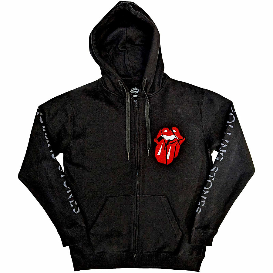 Rolling Stones mikina, Hackney Diamonds Shattered Tongue Zipp Black, pánská, velikost XL