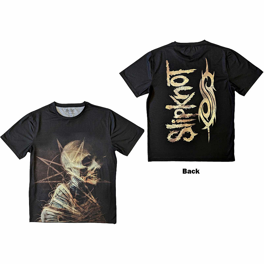 Slipknot tričko, Profile Sublimation Print &amp; Back Print Black, pánské, velikost M