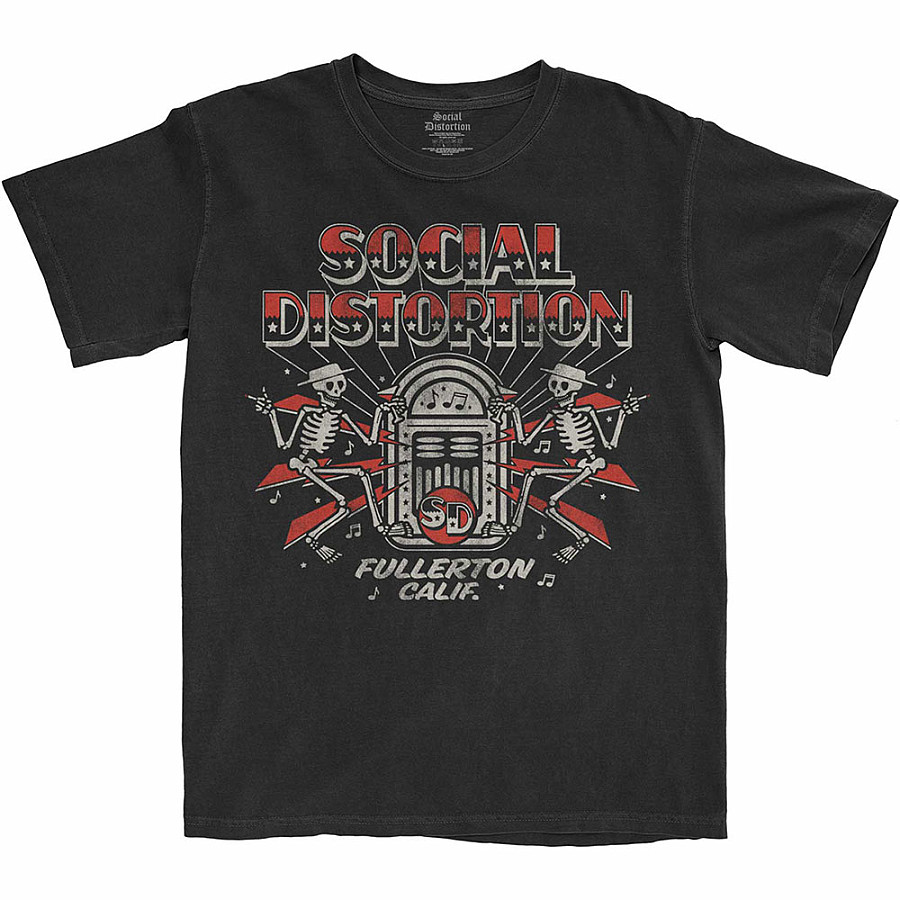 Social Distortion tričko, Jukebox Skelly Black, pánské, velikost M