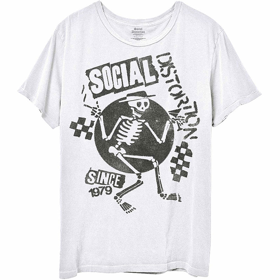 Social Distortion tričko, Speakeasy Checkerboard White, pánské, velikost L