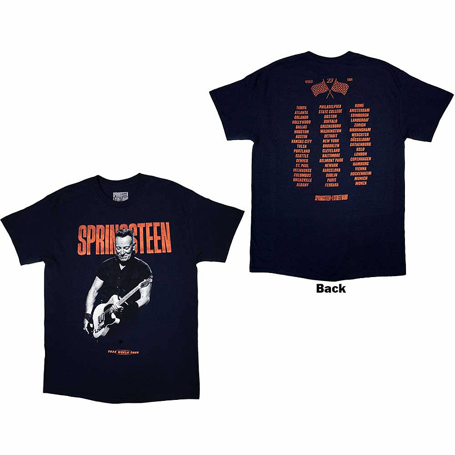 Bruce Springsteen tričko, Tour &#039;23 Guitar BP Navy Blue, pánské, velikost L
