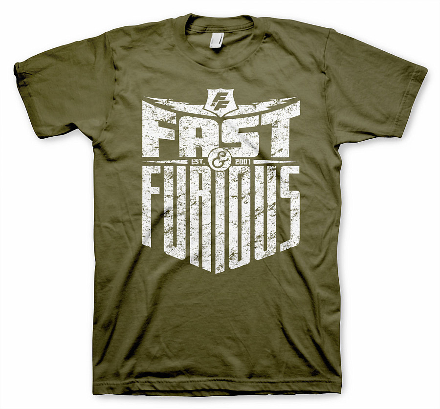 Fast &amp; Furious tričko, EST. 2007 Olive, pánské, velikost L