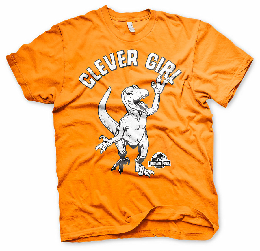 Jurský Park tričko, Clever Girl Orange , pánské, velikost S