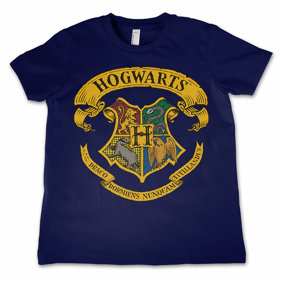 Harry Potter tričko, Hogwarts Crest Navy, dětské, velikost S velikost S (6 let)