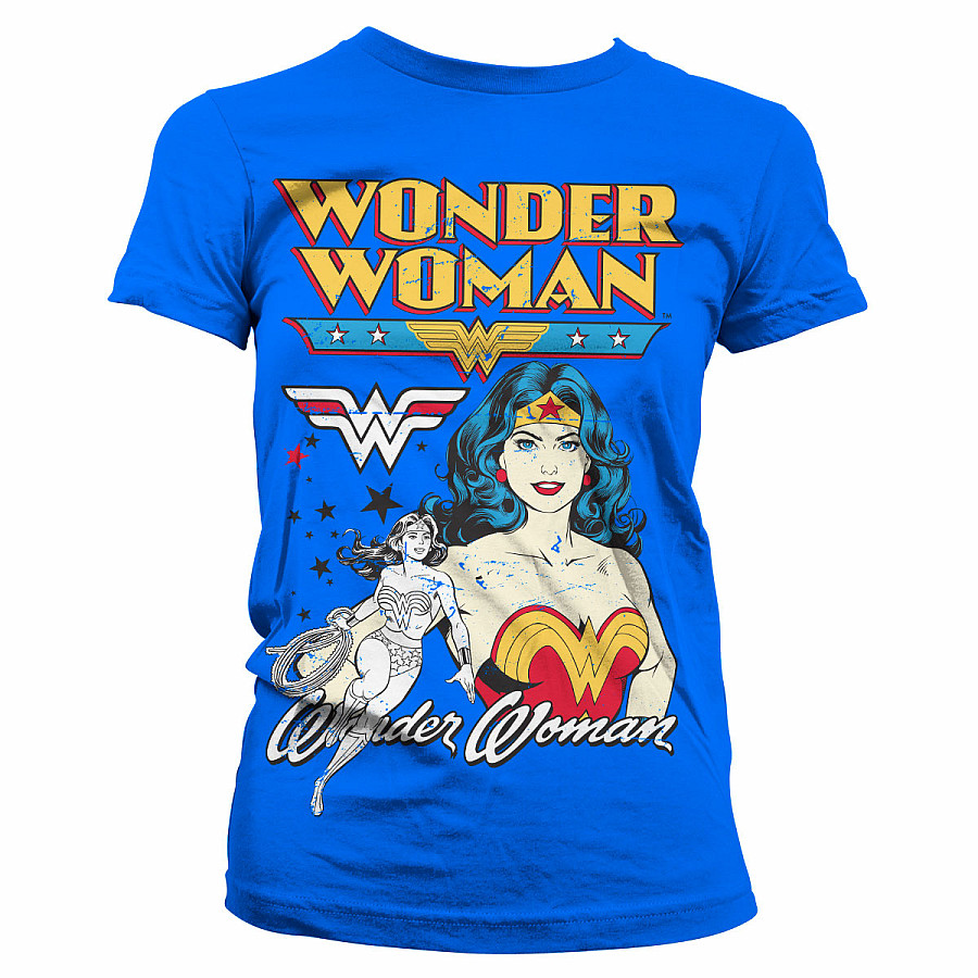 Wonder Woman tričko, Posing Wonder Woman Girly Blue, dámské, velikost XL