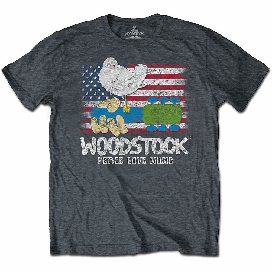 Woodstock tričko, Flag Grey, pánské, velikost S