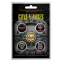 Guns N Roses set 5-ti placek průměr 25 mm, Bullet Logo