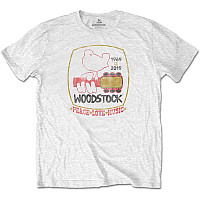 Woodstock tričko, Peace Love Music White, pánské