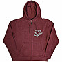 Alice in Chains mikina, Circle Emblem Zipped BP Maroon Red, pánská
