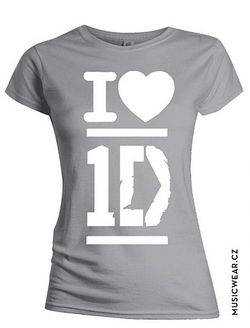 One Direction tričko, I Love Grey, dámské
