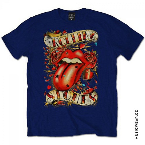 Rolling Stones tričko, Tongue & Stars Navy, pánské