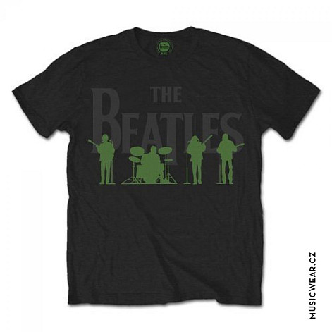 The Beatles tričko, Saville Row Line Up with Green Silhouettes, pánské