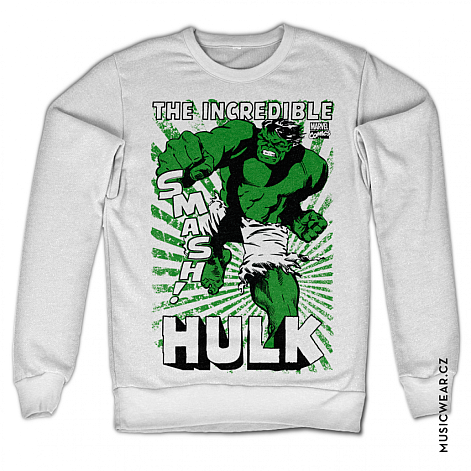 The Hulk mikina, Smash Sweatshirt White, pánská