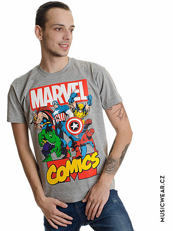 Marvel Comics tričko, Heroes Grey, pánské