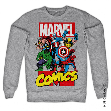 Marvel Comics mikina, Heroes Sweatshirt Grey, pánská
