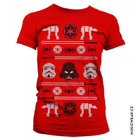 Star Wars tričko, AT AT X Mas Knit Girly, dámské