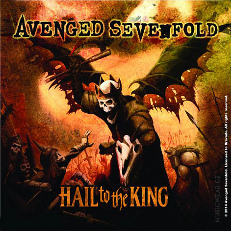 Avenged Sevenfold korkový podtácek 10x10 cm, Hail to the King