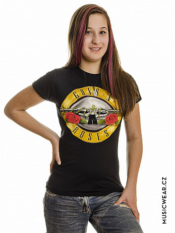 Guns N Roses tričko, Classic Bullet Logo Skinny, dámské
