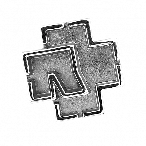 Rammstein připínací 3D kovový odznak na oblečení 2 x 2 cm, Rammstein Logo